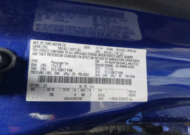 1FADP3K24EL463722: 42371054