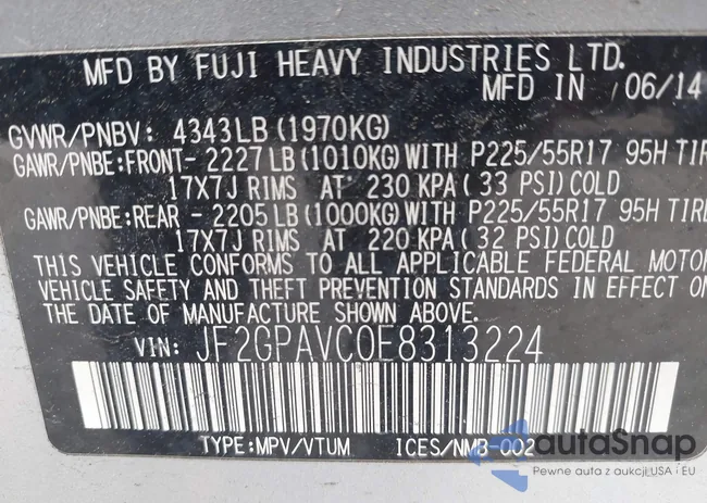 JF2GPAVC0E8313224: 42371062