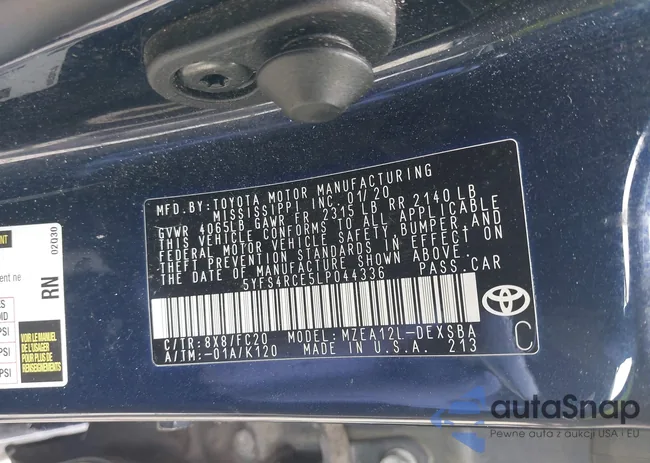 5YFS4RCE5LP044336: 42372218