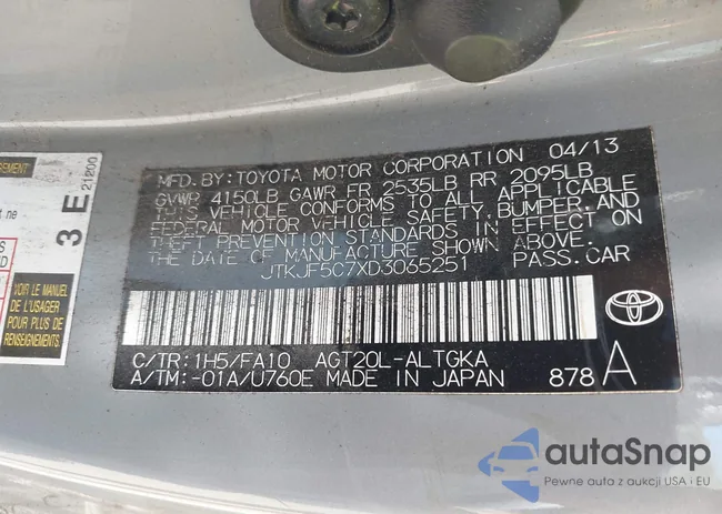 JTKJF5C7XD3065251: 42372320