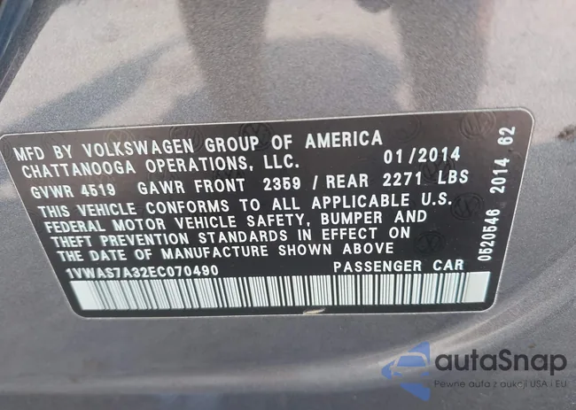 1VWAS7A32EC070490: 42373146