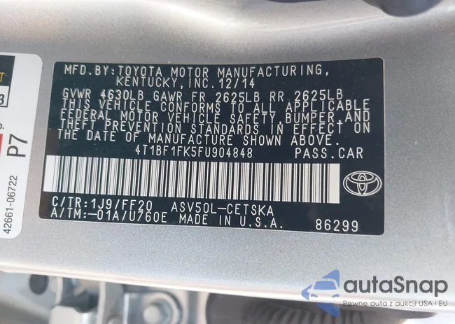 4T1BF1FK5FU904848: 42373164