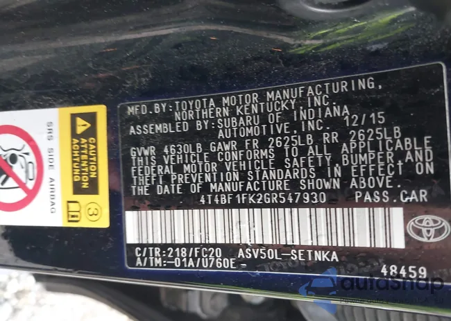 4T4BF1FK2GR547930: 42373299