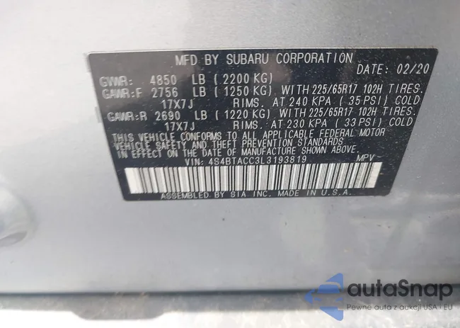 4S4BTACC3L3193819: 42373317