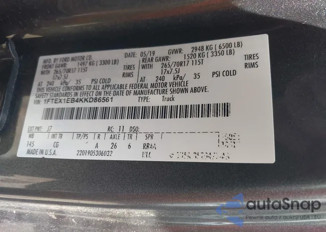 1FTEX1EB4KKD86561: 42373319