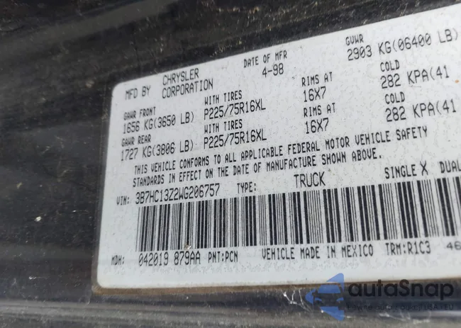 3B7HC13Z2WG206757: 42373469