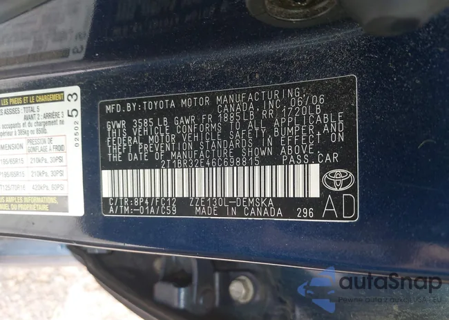 2T1BR32E46C698815: 42373507