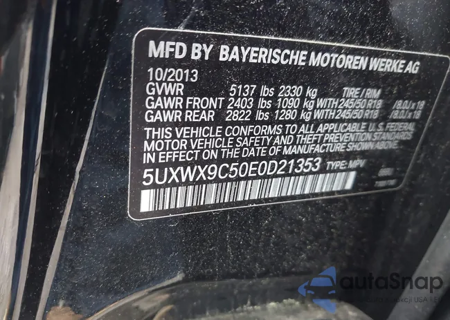 5UXWX9C50E0D21353: 42373530