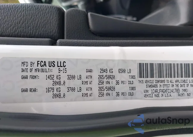 1C4RJFAGXFC141703: 42373645