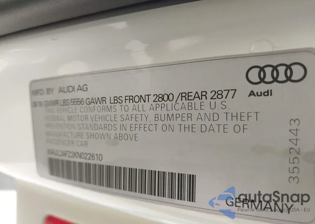 WAUL2AF22KN022610: 42373698