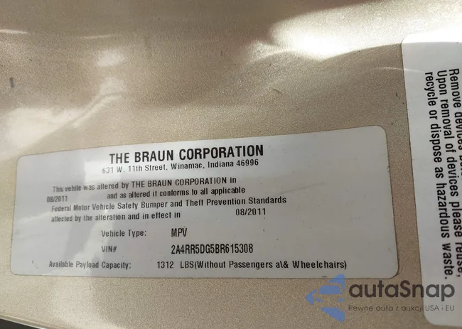 2A4RR5DG5BR615308: 42372990