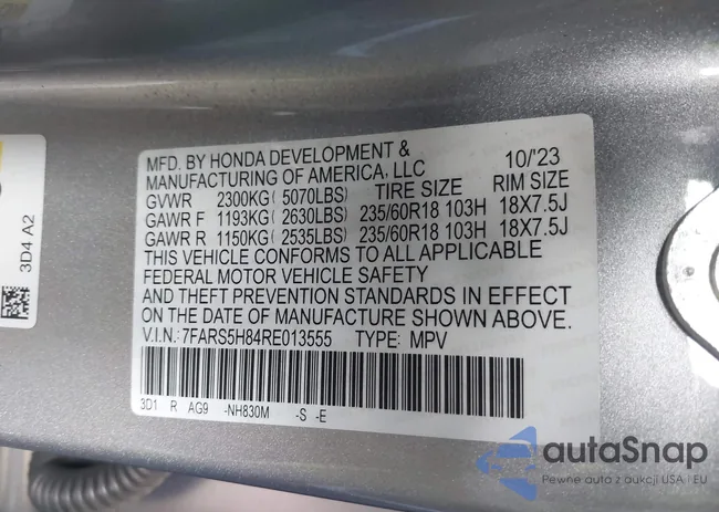 7FARS5H84RE013555: 42373004