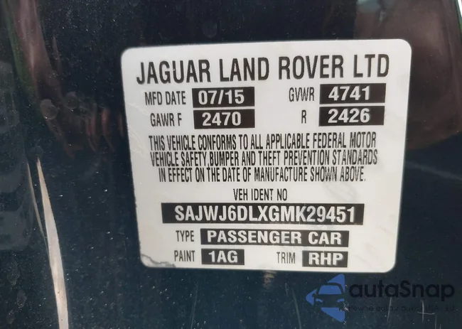 SAJWJ6DLXGMK29451: 42373023