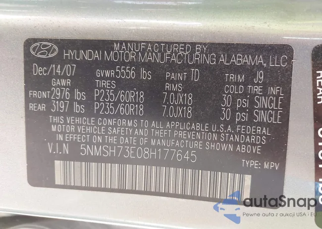 5NMSH73E08H177645: 42374354