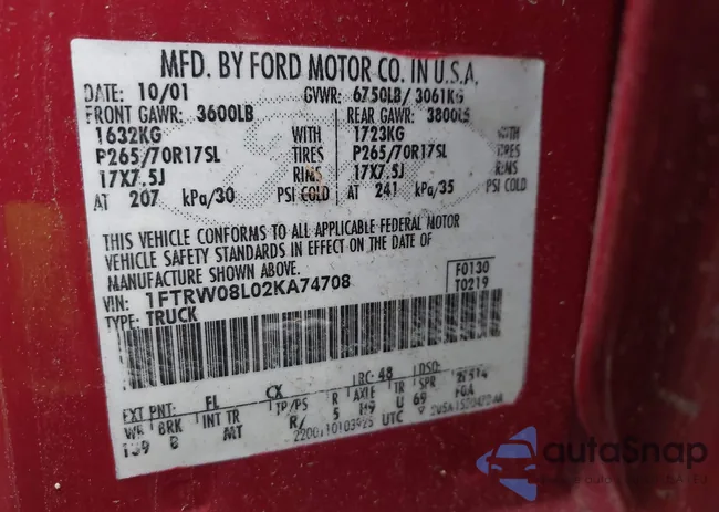 1FTRW08L02KA74708: 42374505