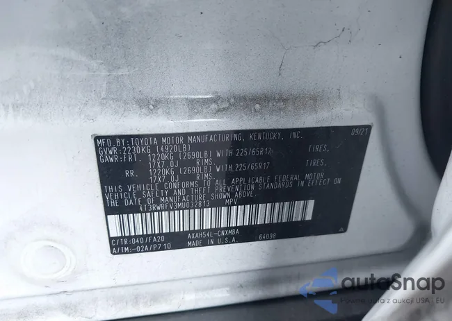 4T3RWRFV3MU032813: 42374522