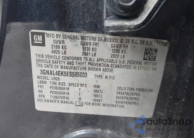 3GNAL4EK5ES585033: 42374588