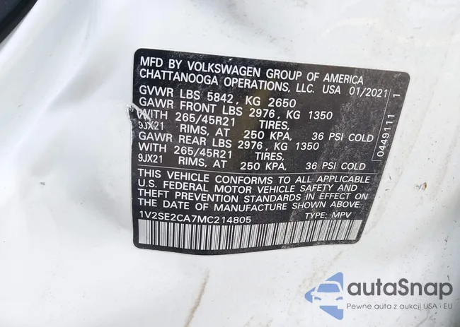 1V2SE2CA7MC214805: 42374591