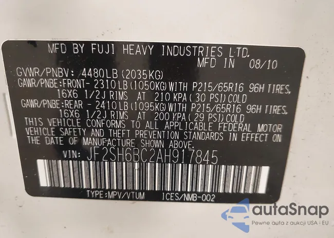 JF2SH6BC2AH917845: 42373834