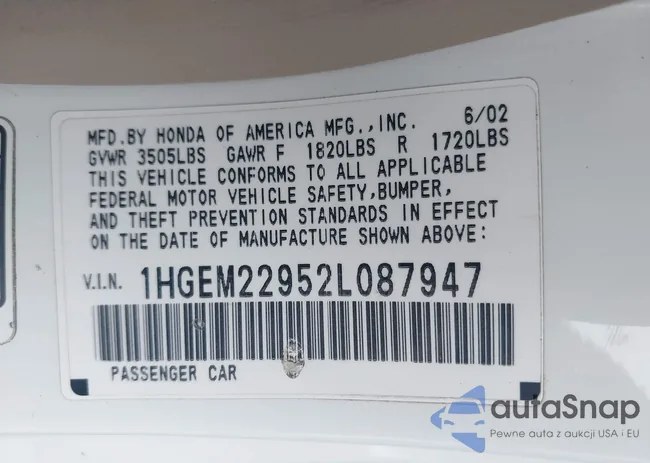 1HGEM22952L087947: 42375304
