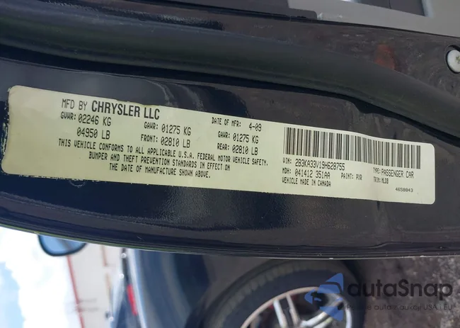 2B3KA33V19H628755: 42375628