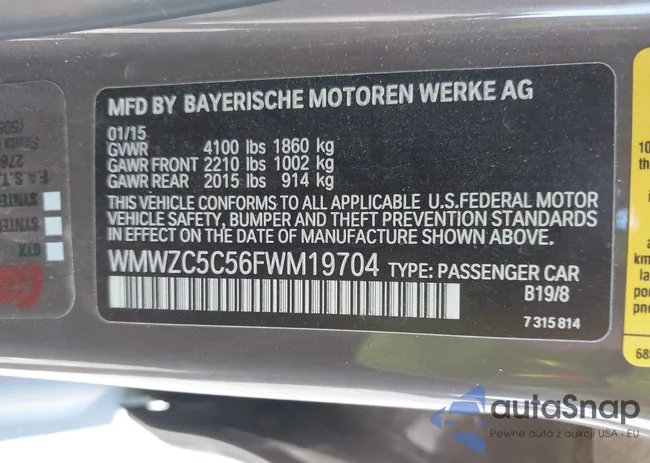 WMWZC5C56FWM19704: 42374712