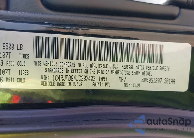 1C4RJFBG4JC337403: 42374813