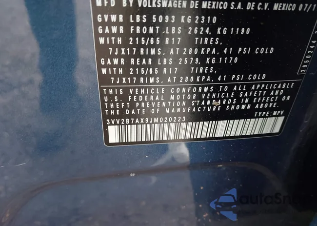 3VV2B7AX9JM020223: 42374853