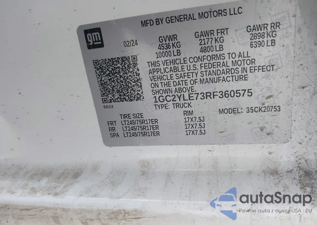 1GC2YLE73RF360575: 42376144