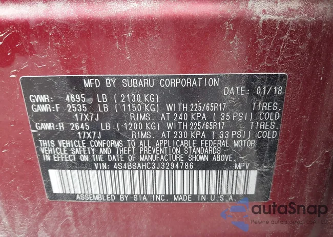 4S4BSAHC3J3294786: 42376345