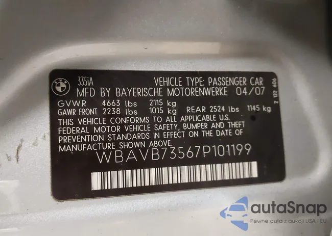 WBAVB73567P101199: 42376366