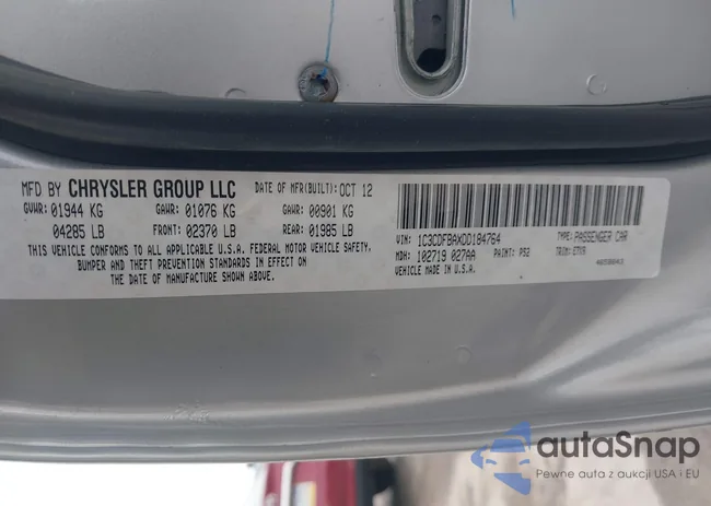 1C3CDFBAXDD184764: 42376409