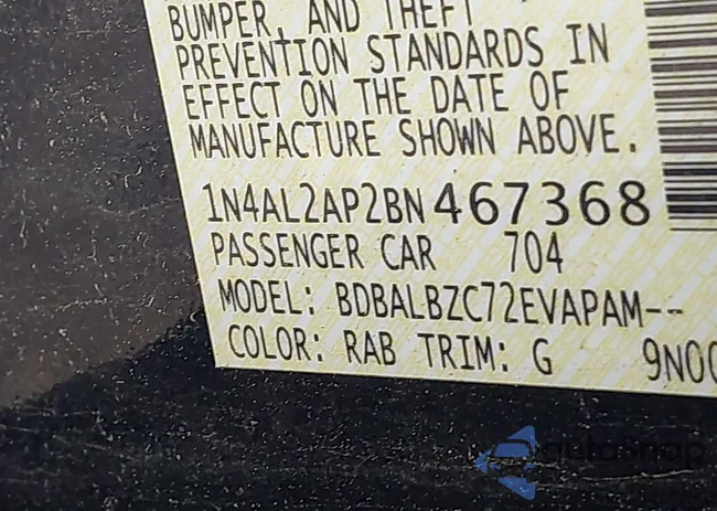 1N4AL2AP2BN467368: 42376459