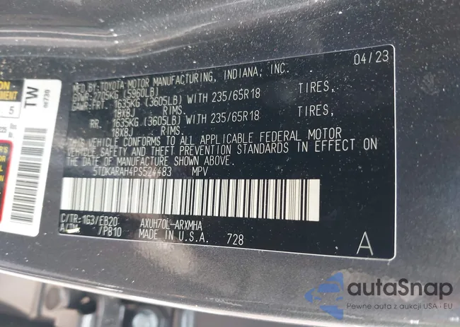 5TDKARAH4PS524483: 42376474