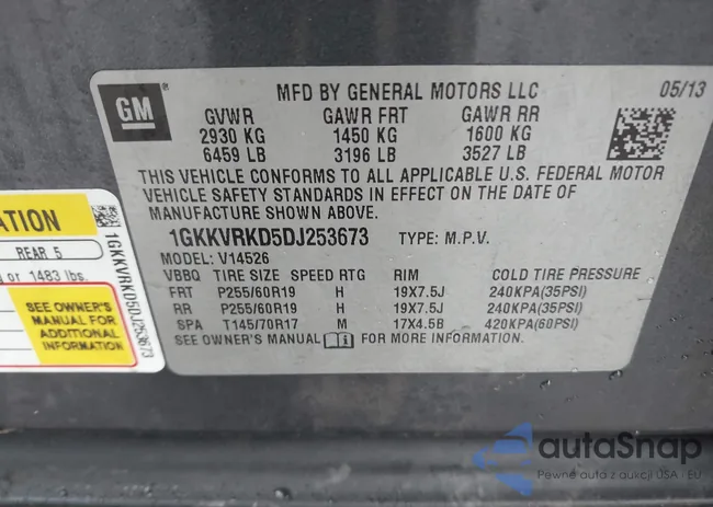 1GKKVRKD5DJ253673: 42376480