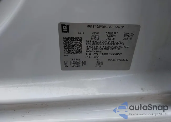 1GCRYCEF9KZ335853: 42376487