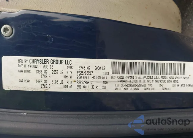 2C4RC1BG0DR510536: 42376563