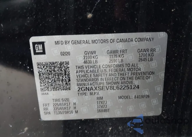 2GNAXSEV8L6225124: 42376616