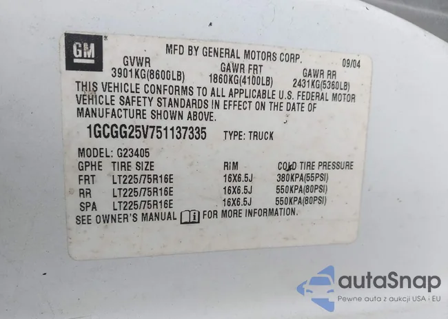 1GCGG25V751137335: 42376653