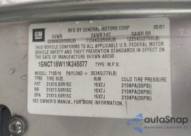 1GNCT18W11K246877: 42375718