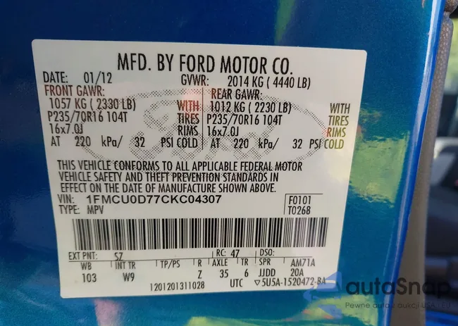 1FMCU0D77CKC04307: 42375768