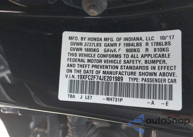 19XFC2F74JE201989: 42375845
