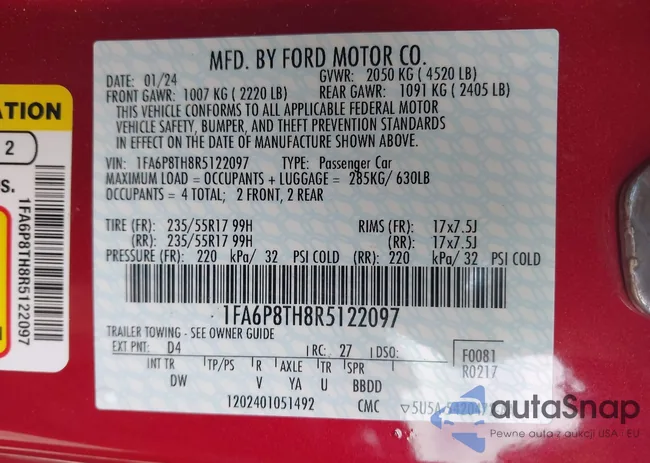 1FA6P8TH8R5122097: 42377161