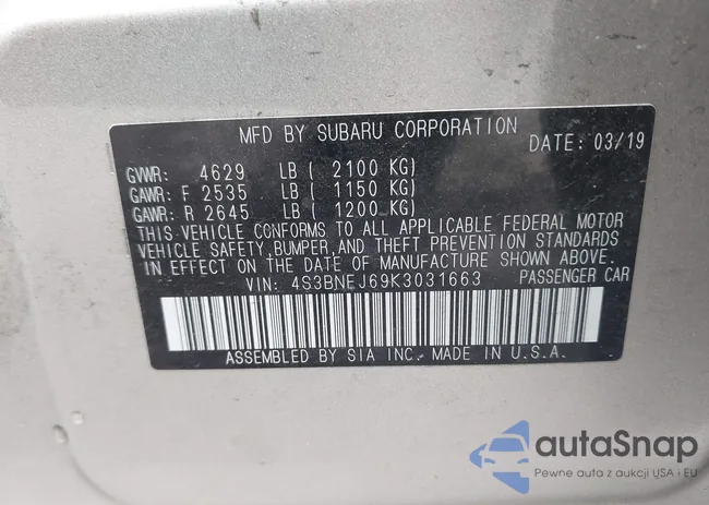 4S3BNEJ69K3031663: 42377338