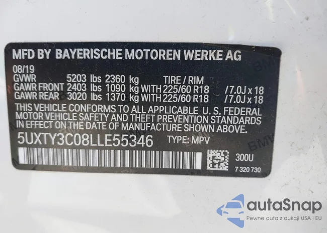 5UXTY3C08LLE55346: 42377370