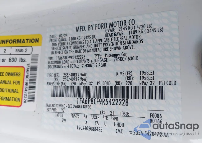 1FA6P8CF9R5422228: 42377468