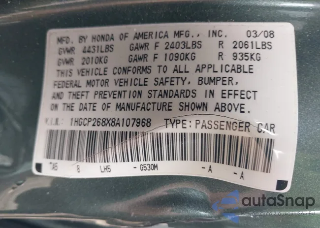 1HGCP268X8A107968: 42377499