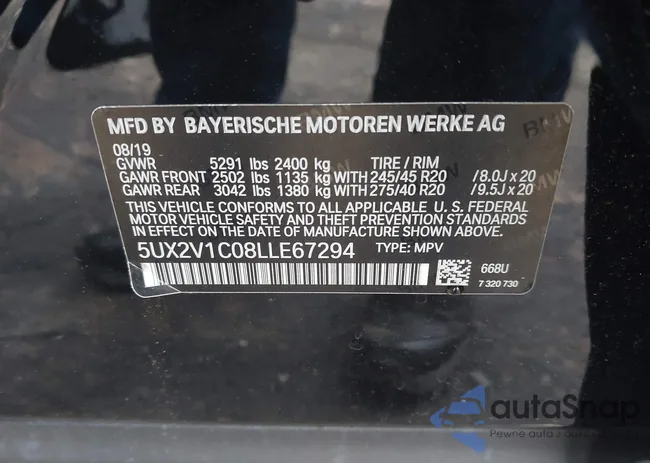 5UX2V1C08LLE67294: 42377634