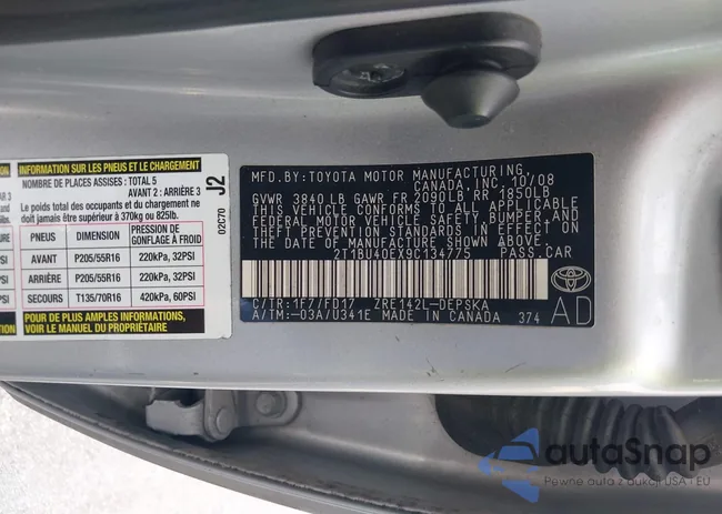 2T1BU40EX9C134775: 42376888