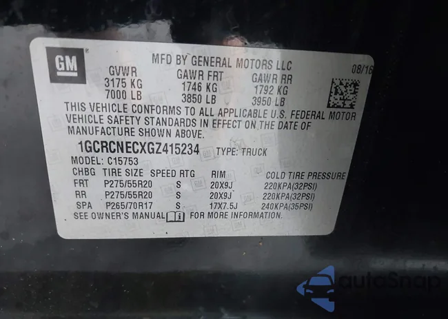 1GCRCNECXGZ415234: 42376928